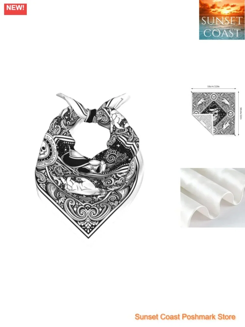 Silk-Like Satin Square Scarf for Women, Fashion Hair Wrap and Neck Scarf